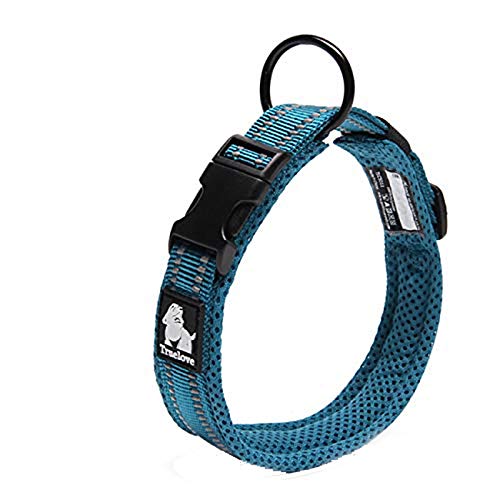 True Love Collar de adiestramiento para Perros TLC5011 Collar Reflectante para Perros (L, Azul)