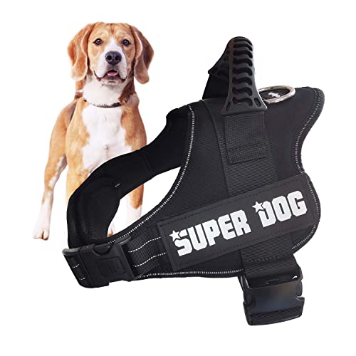 Edipets, Arnes Perro, Antitirones, para Perro Grande Mediano y Pequeño, Homologado, Reflectante, Transpirable, Chaleco Acolchado Ajustable para Adiestramiento (L, Negro)