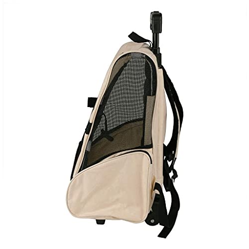 Cochecito de la mascota Sky Kennel Port Portador de mascotas con ruedas, paseador de perro transpirable mejorado Portátil Portátil Portador Asiento de coche para gatos, cachorro y perros pequeños, col