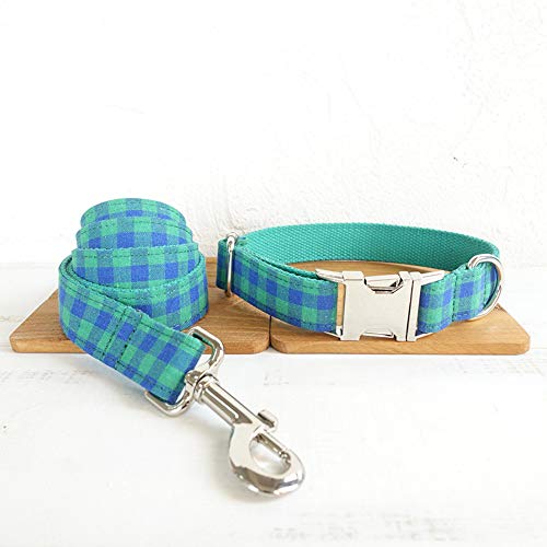 Gulunmun Dog Lead + Collar para Perro, Juego de Correa y Collar para Perro, Ajustable a 2 Longitudes Diferentes,   para adiestramiento de Perros pequeños/medianos/Grandes, Caminar, Correr, L