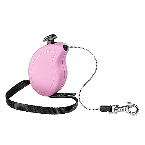 Correa retráctil para Perros pequeños Flippy One Cord Mini, Cuerda Extensible 3 m, MAX 8 kg, Rosa