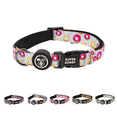 Collar Perro Pequeño, Mediano y Grande - Collar Nylon Ajustable y Acolchado con Diseños de Moda - para Paseo, Entrenamiento y Correr - Ligero e Ideal para Cachorros