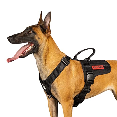 OneTigris Colossus Arnés táctico para Perros, Ajustable, sin Pull, arnés de Seguridad para Perro en Estilo de Capa, con asa de Control y Almohadilla en Forma de Y