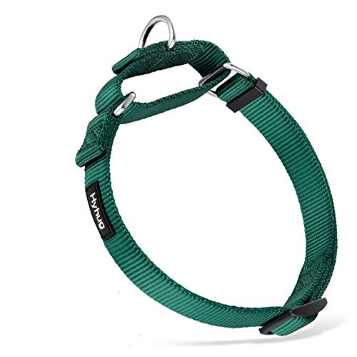 Hyhug Cuello de Perro Mediano para niños y niñas Martingale, Mediano y antifuga de Alta Resistencia: Entrenamiento para Caminar Uso Diario (Medio M, Verde Oscuro)