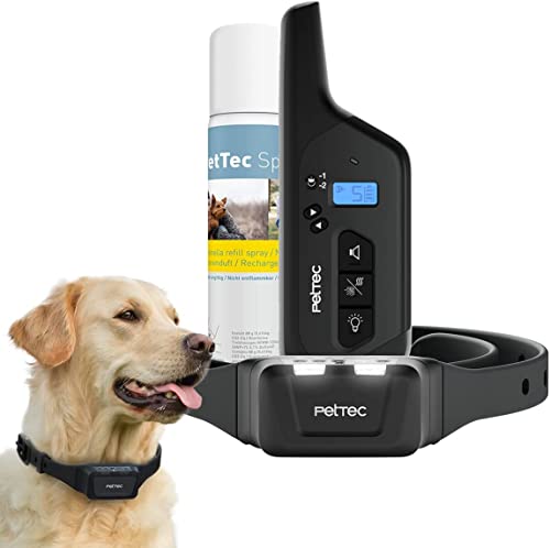 PetTec Collar de Pulverización con Mando a Distancia, hasta 600m - Collar Antiladrido de Entrenamiento Pulverizador, Remoto y Resistente al Agua, Dispositivo de Entrenamiento - Seguro para tu Perro