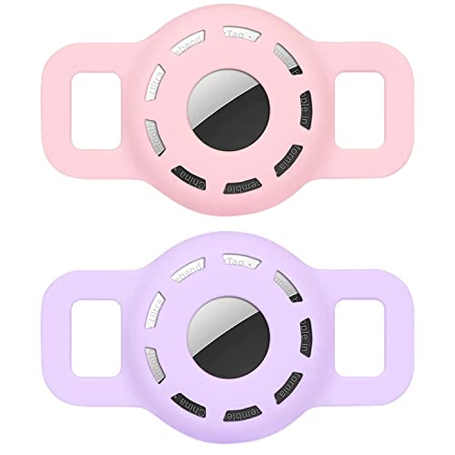 QEEYON Funda de Silicona para Apple AirTag, 2 Pieza Protectora para Airtag, Funda de Compatible con Airtag Pet Collar, para el Accesorio de Collar para Mascotas Airtag GPS Finder para Gato y Perro