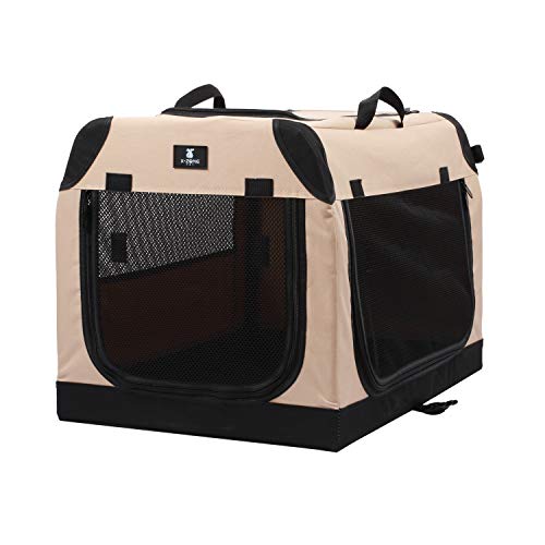 X-ZONE - Caseta plegable para mascotas de 3 puertas para perros y gatos, resistente y duradera, para viajes, uso interior y exterior, varios tamaños