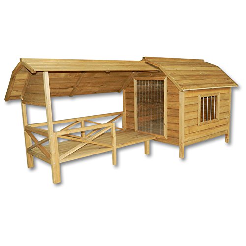 XXL Caseta Perros Perrera Madera balcón terraza Puerta laminada Mascotas jardín Extra Grande