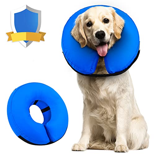 Supet Collar de Perro Collar de Perro Inflable de Protección Collar de Protección Collar de Mascota Ajustable Collar de Protección Cómodo con Velcro