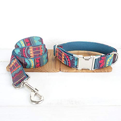 YUQIAN Collar para Mascotas Correa para Collar De Perro Productos para Mascotas Correas para Perros Collar De Perro Accesorios para Mascotas Conjunto De Correa De Collar De Estilo Étnico