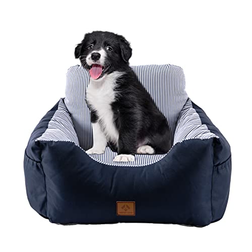 Asiento Perro Coche Pequeño Mediano,Asiento Elevador de Coche para Perros y Gatos,Asiento de Seguridad para Mascotas con Bolsa de Almacenamiento de Arnés, se puede desmontar y limpiar fácilmente