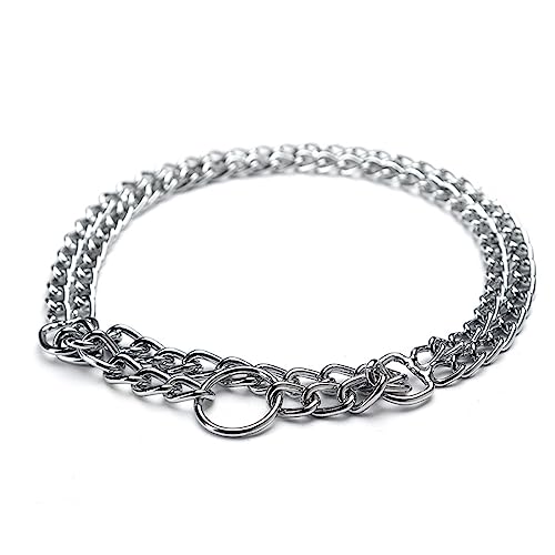 1 Piezas Collares De Cadena Ajustable Y Duradero Para Perros Pequeños Medianos Y Grandes Para Entrenar Caminando (Plata)