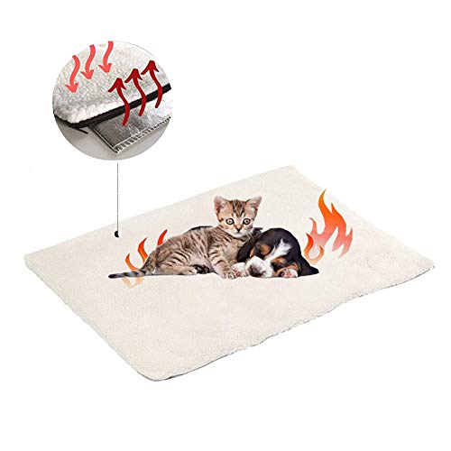 Manta autocalefactora para gatos y perros, manta autorizadora para animales domésticos, alfombrilla calefactora para gatos y perros, alfombrilla calefactora ecológica, 60 x 45 cm