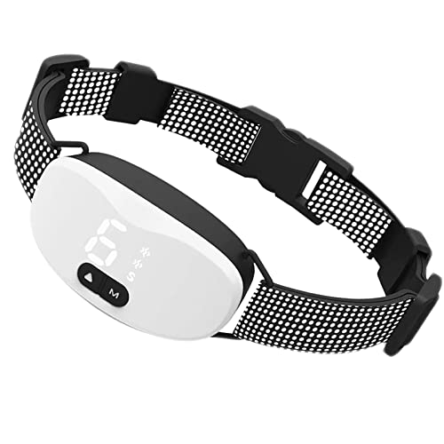 Collar Antiladridos para Perros, Automático con 8 Niveles de Sensibilidad Ajustables,8 Modos de Vibración,Fuerte Vibración y Sonido,Resistencia al Agua y Recargable-Blanco