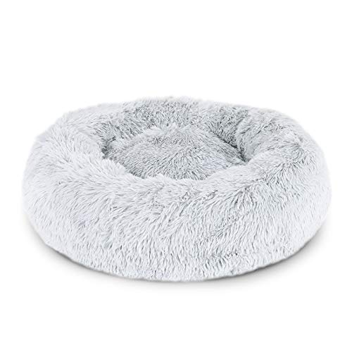 lionto Cama Perros Redonda cojín Gatos sofá para Perros Donut, (3XL) 100 cm Ø Gris Claro