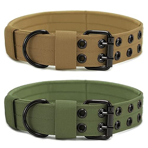 Collar de Perro Militar,Zliger 2 Pcs Táctico Correa para Collar Táctico para Perros Collar Militar para Perros Collares Tácticos para Perros para Perros medianos