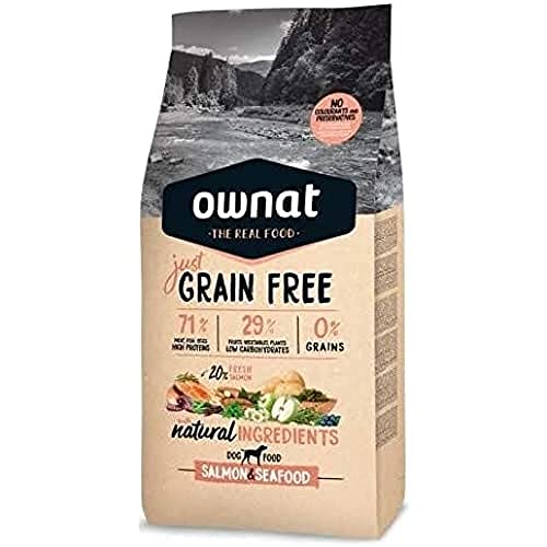 Ownat Pienso para Perros de Salmón Free Grain Sin Granos (3 kg) Perros con Ingredientes Naturales sin Preservantes ni Colorantes, Comida Alta en Proteínas