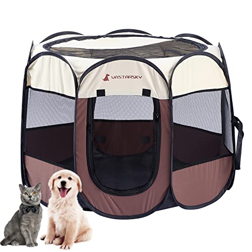 Jaula estilo parque para mascotas de Meiying, ideal para perros y gatos, portátil, plegable, caseta de ejercicio, para uso en interiores y exteriores