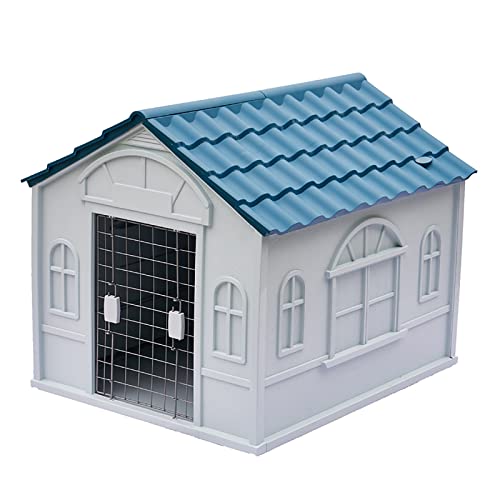 Caseta Gato Exterior, Casa Perro Exterior, Caseta Gatos Exterior Invierno, Casa for Gatos Al Aire Libre, Casa for Perros Al Aire Libre con Puerta ( Color : Blue , Size : XL )