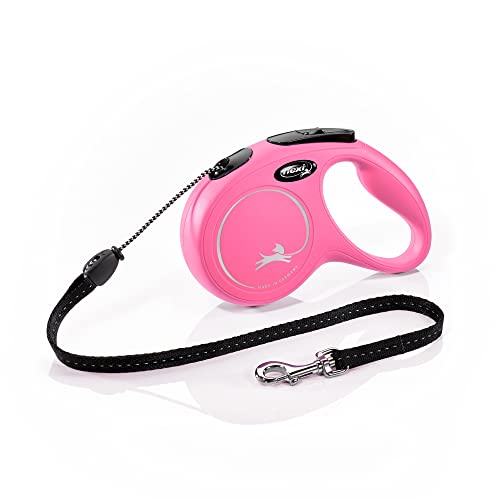 Croci Flexi New Classic Cord, Correa Extensible Para Perros, Talla M Hasta 20 Kg, Longitud 5 Metros, Color Rosa