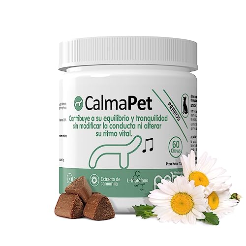 petia Vet health - Calmapet - Complemento alimenticio Que Relaja y Calma a tu Perro de Forma Natural - 1 Bote 60 Chews