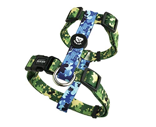 DUKIER - Arnés Clásico para Perros, Ajustable, Resistente, Accesorio Mascotas, contra Tirones, Camo, Talla S