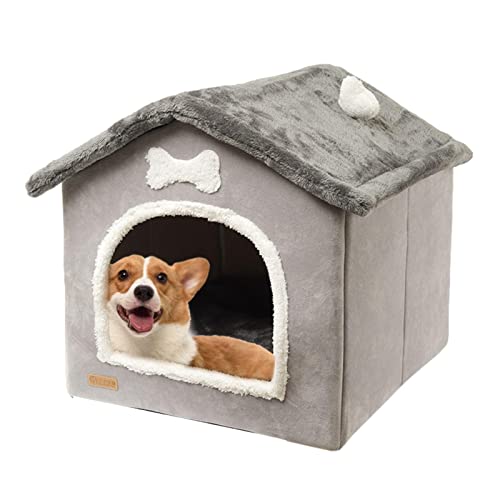 Tytlyworth Cama plegable para perros - Caseta de perro interior Cálida cama para perros, condominios de animales pequeños cubiertos para gatos en interiores