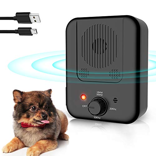 Antiladridos para Perros Ultrasonidos, Anti Ladridos de Perros 33 Pies, Automático Dispositivo Ahuyentador de Perros Recargable Amable Seguridad Interior y Al aire libre Ultrasonidos para Perro