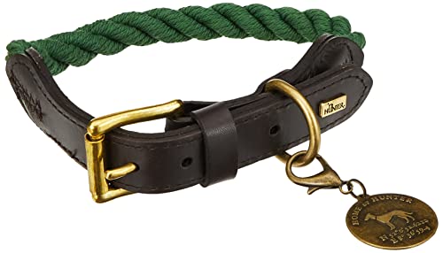 HUNTER List - Collar de Piel para Perro, Estilo náutico, Resistente, Resistente a la Intemperie, Flexible, 50 (S-M), Color Verde Oliva