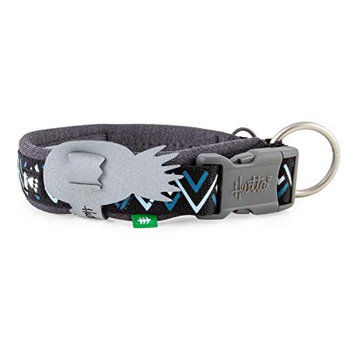 Hurtta Razzle-Dazzle - Collar acolchado para perros pequeños, 100% poliéster reciclado, 55-65 cm, color negro