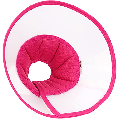 Conos de Recuperación para Mascotas, Collar Isabelino para Perros y Gatos, Cuello Protector para perros y gatos, Ideal para la recuperación tras una cirugía, o para curar heridas (S, Rosa roja)