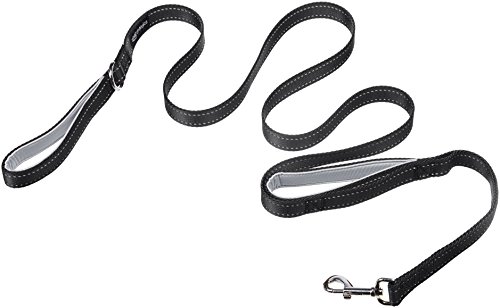 Amazon Basics - Correa para perro con doble asa acolchada - 1.8 m, Negro