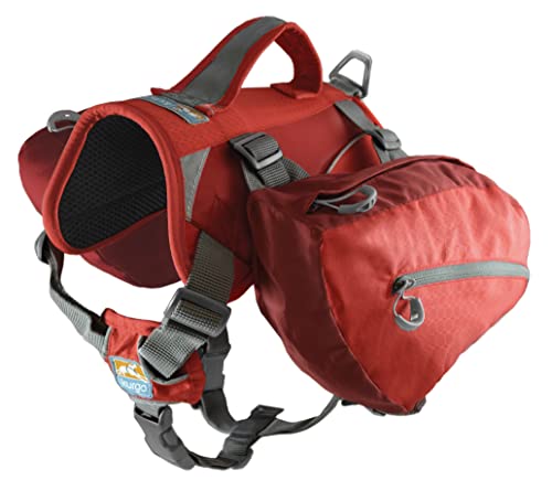 Kurgo Baxter - Mochila Arnés Chaleco para Perro, Bolsa Sillón para Excursionismo, Senderismo y Camping - Rojo - (M) 14 - 39 Kg