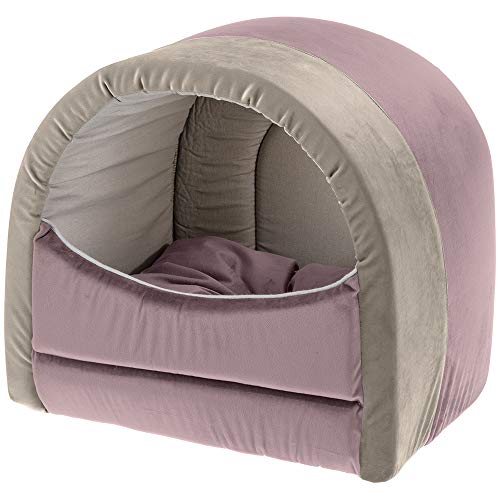 Ferplast CASA Terciopelo Perro Gato Majesty 20 Morado Beige, Negro, Mediano