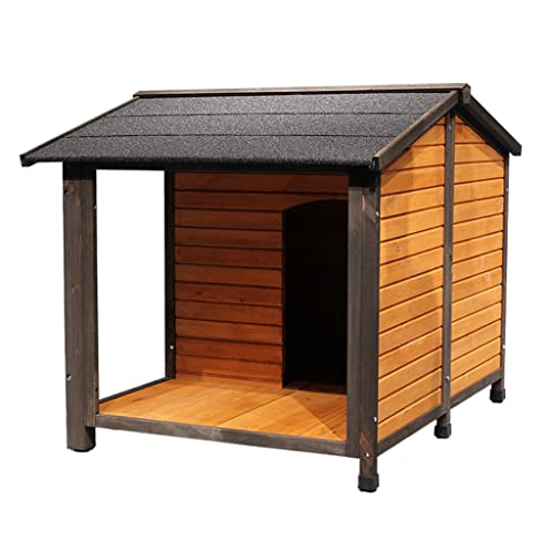 LCYDMJ Casetas para Perros De Madera Maciza al Aire Libre, De Lujo, Protección contra la Lluvia Y Sol Los Refugios For Mascotas Grandes Y Medianos, Fácil De Instalar, Multi-colored, 126x169x130cm