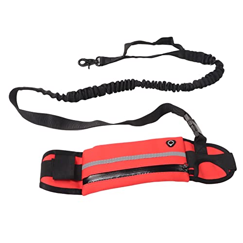 TUORE Correa para Correr para Perros en la Cintura, Correa para Correr para Mascotas, Reutilizable, Manos Libres, Elástica, Reflectante, Seguro para Exteriores para Suministros para Mascotas (Rojo)