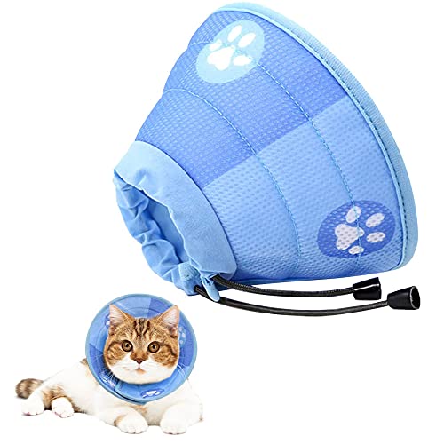 LUFEIS Conos de Recuperación para Mascotas, Collar Isabelino Gatos Ajustable, Collar de Cono para Perros, Protector para Perro Cuello Collar Protector para Mascotas para Gatito Anti-Mordida (M)