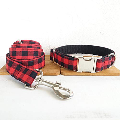 Gulunmun Dog Lead + Collar de Perro, Juego de Correa y Collar para Perro, Ajustable a 2 Longitudes Diferentes,   para adiestramiento de Perros pequeños/medianos/Grandes, Caminar, Correr, XL