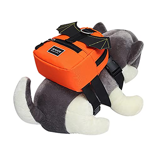 MANBOZIXi Mochila ajustable para perros con arnés para mascotas, bolsa de alforja, bolsa de agua para viajes al aire libre, senderismo, camping, color naranja