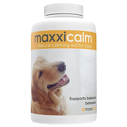 maxxidog - maxxicalm - Ayuda Calmante para Perros – Alivia el Estrés y la Ansiedad - Ingredientes Naturales - No somnoliento - 60 Comprimidos (60)