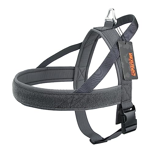 EXCELLENT ELITE SPANKER Arnés para Perros sin tirón Arnés para Perros Acolchado Arnés para Perros pequeño de Nylon Ajustable Arnés para Perros para Caminar para Entrenamiento Correr(Gris-XS)