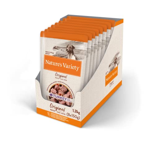 Nature's Variety Original No Grain - Paté para Perros Adultos Mini con Pavo - Caja 8 x 150 g