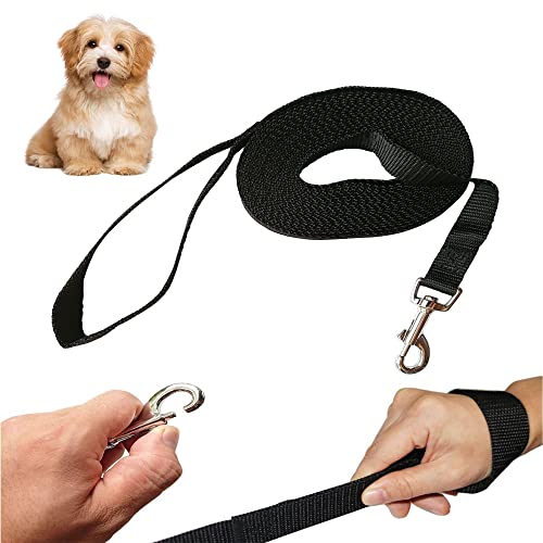 MINGZE Correa de Perro, Correa de Entrenamiento de Nylon, Cuerda de tracción para Perros Grandes y medianos, Perros pequeños, Ideal para Entrenamiento de Perros, Juegos (3m*2.5cm, Negro)