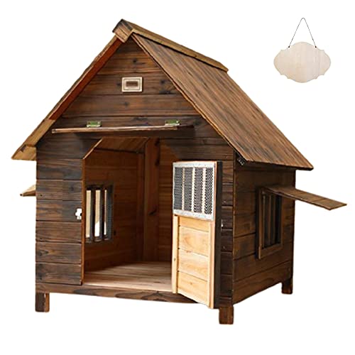 Caseta de Madera para Perros Exterior, Caseta para Conejos, Gatos y Perros, Casa Impermeable para Perro, Casa de Mascotas para Patio, Caseta Perro para Pequeño/Mediano/Gra(Size:XL(38.9*36.2*37.4Inch))