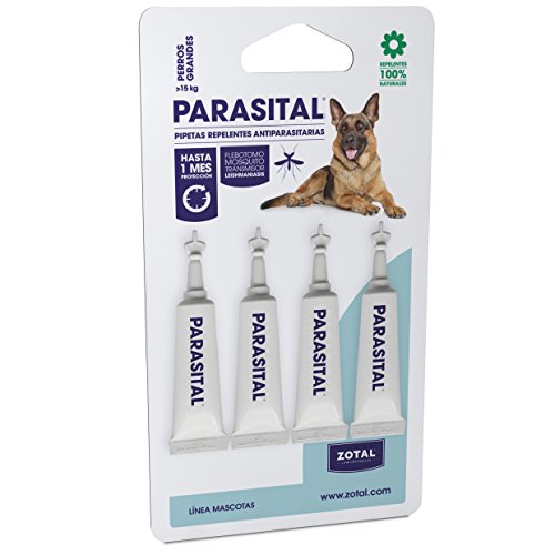 Zotal 4 Pipetas Repelentes 100% Natural para Perros Grandes Parasital