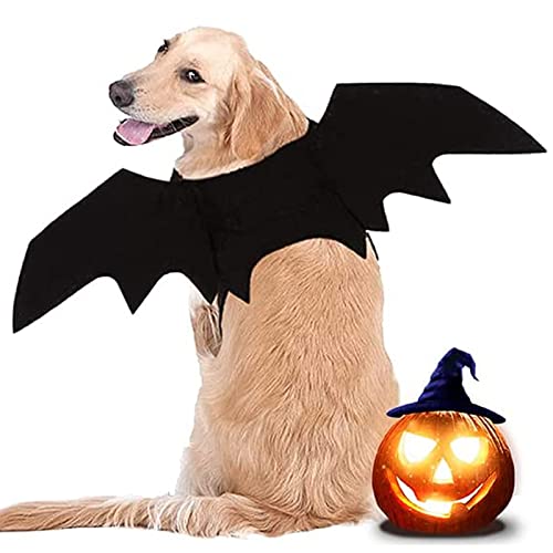 LIBRNTY Alas de Perro, Disfraz de Perro de murciélago de Halloween,Disfraz Perro alas Murcielago,Disfraces de Halloween para Mascotas para Perros medianos Grandes decoración de Cosplay