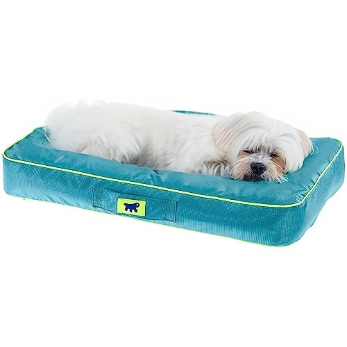 Ferplast Cama para Perro, Cojín para Perros Pequeño, Sofa para Perros Reversible, Cama Ortopédica Perro, Colchoneta Perros Impermeable, Colchón Perro Lavable, S, 65 x 40 x h 8 cm, Azul