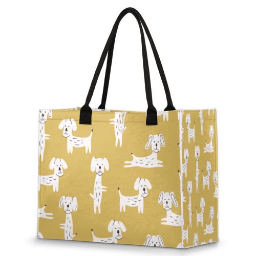 Bolsa de playa para mujeres y niñas, perro animal grande, bolsa de playa, a prueba de arena, bolsa de hombro reutilizable, bolsa de compras con asa, Multicolor, Talla única