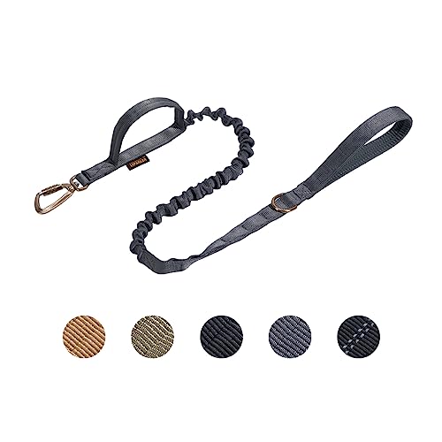 EXCELLENT ELITE SPANKER Correa militar para perro, táctica, espacio de aluminio, ganchos de gancho, correa elástica para perro, correa táctica para perro, cuerda elástica para perros con 2 asas de