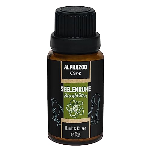 alphazoo Tranquilidad para el Alma Flores del Arroyo para Perros y Gatos 15ml, glóbulos contra la agitación y el estrés del Animal, sedante naturalmente Suave para la Calma y el Equilibrio